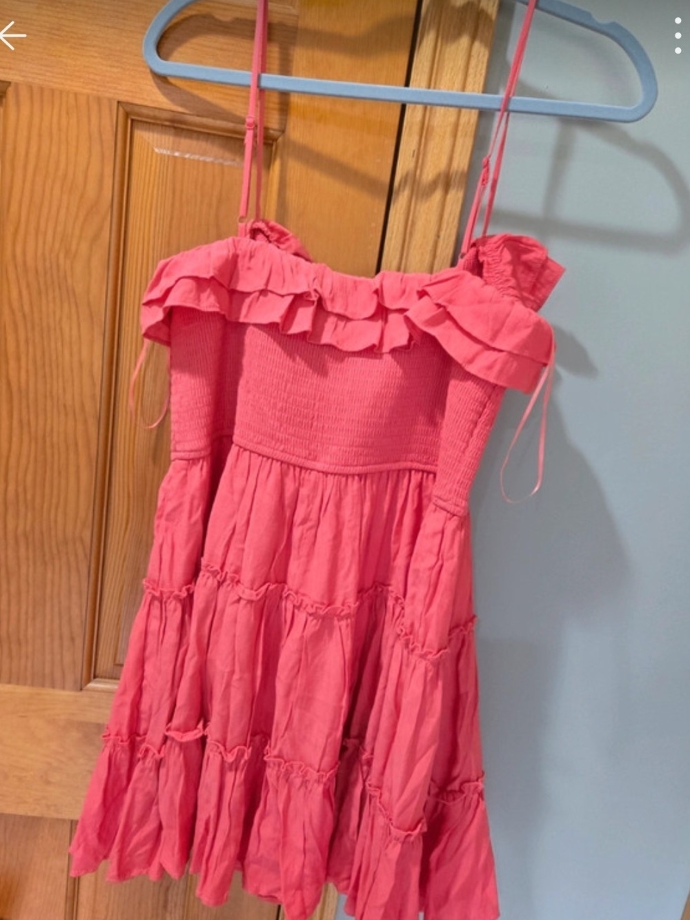 Francesca's Collections Coral Pink Ruffle Tiered Sundress
